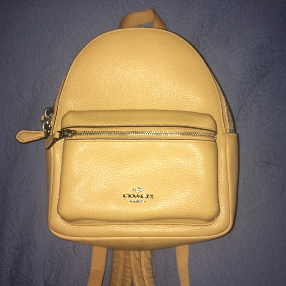 Coach MiniCharlie Pebble Mustard Backpack - Picture 2 of 8